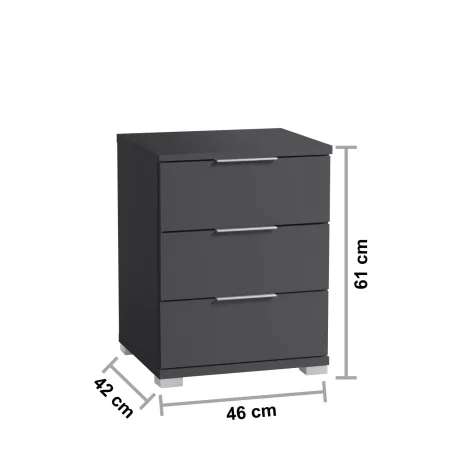 Smilla éjjeliszekrény 3SK grafit színben