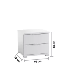 Smilla éjjeliszekrény 2SK fehér színben