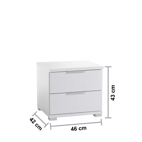 Smilla éjjeliszekrény 2SK fehér színben