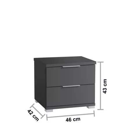 Smilla éjjeliszekrény 2SK grafit színben