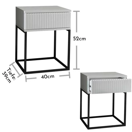 MARLE I. éjjeliszekrény fekete színben 40 cm