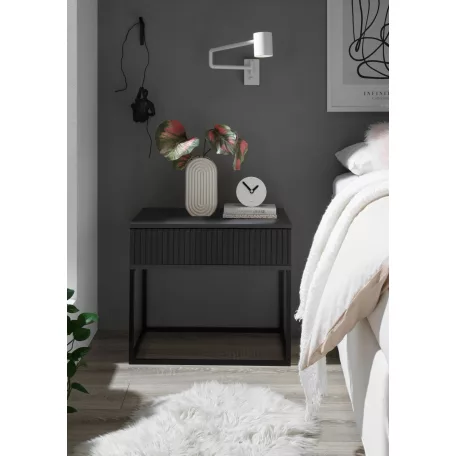MARLE II. éjjeliszekrény fekete színben 60 cm