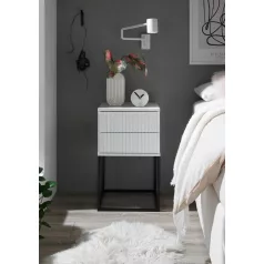 MARLE III. 2 fiókos éjjeliszekrény fehér színben 40 cm