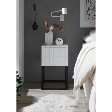 MARLE III. 2 fiókos éjjeliszekrény fehér színben 40 cm