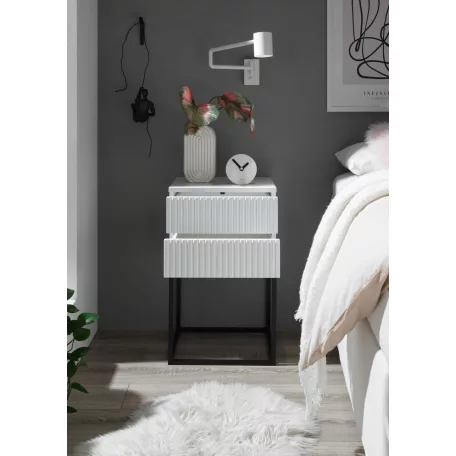 MARLE III. 2 fiókos éjjeliszekrény fehér színben 40 cm