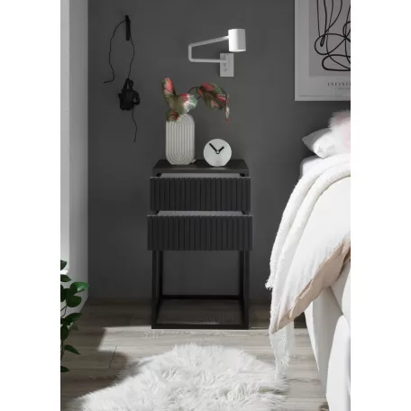 MARLE III. 2 fiókos éjjeliszekrény fekete színben 40 cm