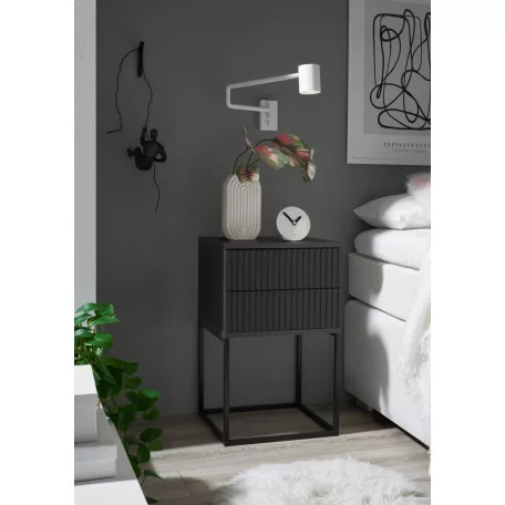 MARLE III. 2 fiókos éjjeliszekrény fekete színben 40 cm