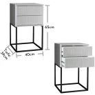 MARLE III. 2 fiókos éjjeliszekrény fekete színben 40 cm