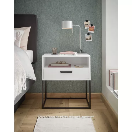CUDRO II. éjjeliszekrény fehér színben