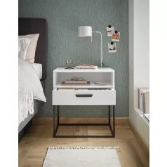 CUDRO II. éjjeliszekrény fehér színben