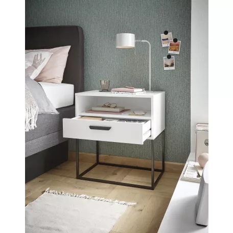 CUDRO II. éjjeliszekrény fehér színben