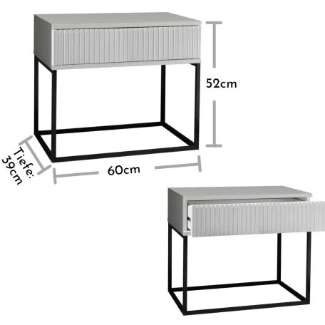 MARLE II. éjjeliszekrény kasmír színben 60 cm