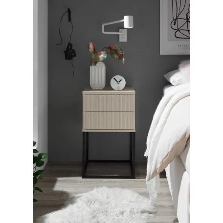 MARLE III. 2 fiókos éjjeliszekrény kasmír színben 40 cm
