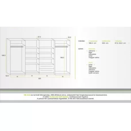 Szandra szekrénysor fiókos