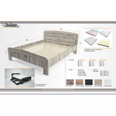 Cintia ágykeret 90cm