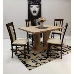 BELLA asztal 130*85+40 cm + 4 db MILANO szék