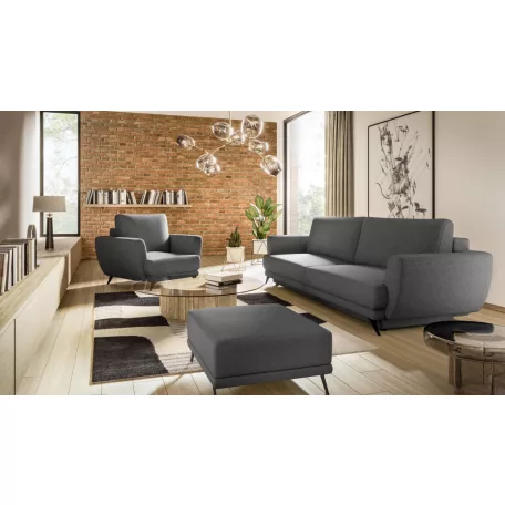 Megis 3f, 1f, pouf lounge ülőgarnitúra szett, sötétszürke