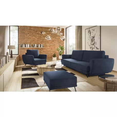 Megis 3f, 1f, pouf lounge ülőgarnitúra szett, sötétkék
