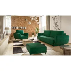   Megis 3f, 1f, pouf lounge ülőgarnitúra szett, sötétzöld
