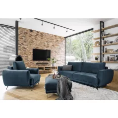 Megis 3f, 1f, pouf lounge ülőgarnitúra szett, sötétkék