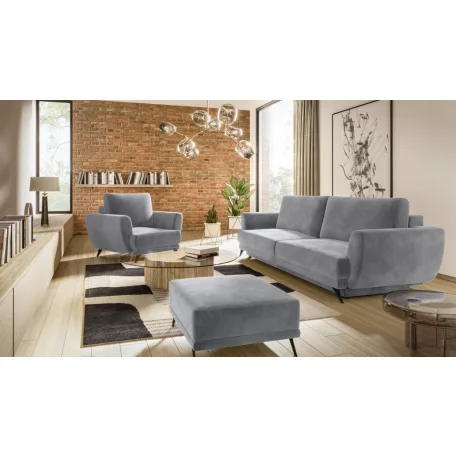 Megis 3f, 1f, pouf lounge ülőgarnitúra szett, szürke
