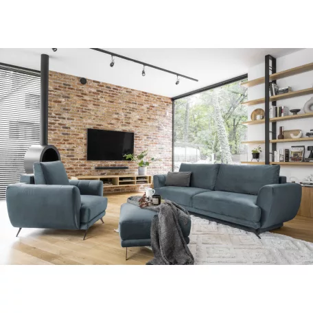 Megis 3f, 1f, pouf lounge ülőgarnitúra szett, kék
