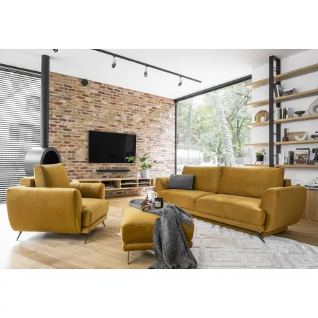 Megis 3f, 1f, pouf lounge ülőgarnitúra szett, sárga