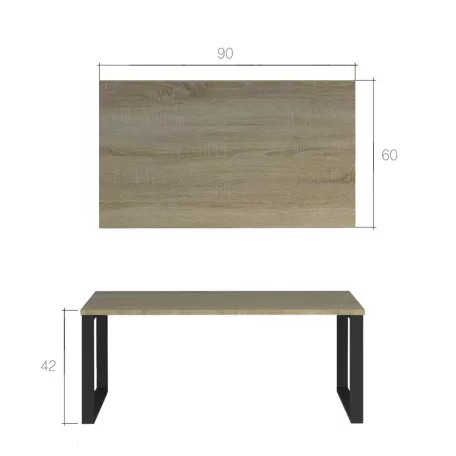 Fresco dohányzóasztal, szürke