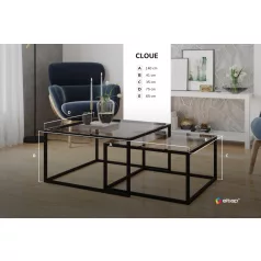 Táblázat cloue dohányzóasztal, üveg