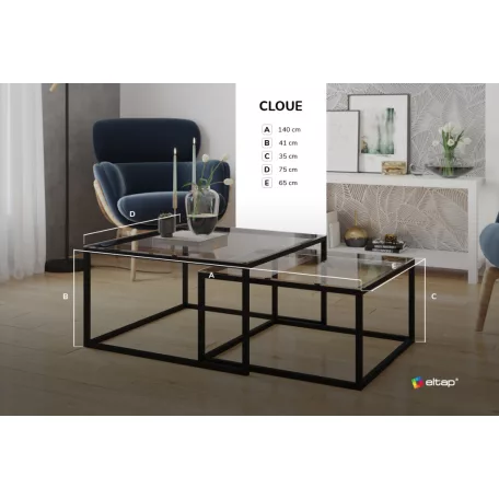 Táblázat cloue dohányzóasztal, üveg