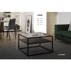 Linze asztal dohányzóasztal, üveg