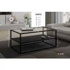 Verto asztal dohányzóasztal, üveg