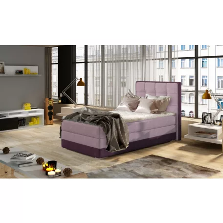 Aster 90x200 boxspring ágy, rózsaszín, bal