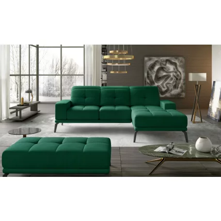 Corner torrense + pouf ülőgarnitúra szett, sötétzöld, jobb