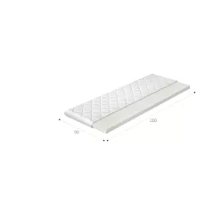Topper t25 90x200 hipoallergén huzat, fehér