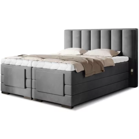 Veros 140x200 boxspring ágy  sötétszürke