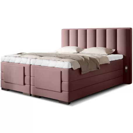 Veros 140x200 boxspring ágy  rózsaszín