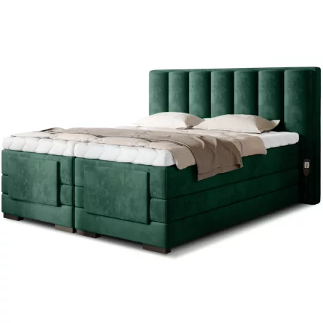 Veros 140x200 boxspring ágy  sötétzöld