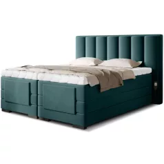Veros 140x200 boxspring ágy  sötétzöld