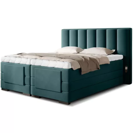Veros 140x200 boxspring ágy  sötétzöld