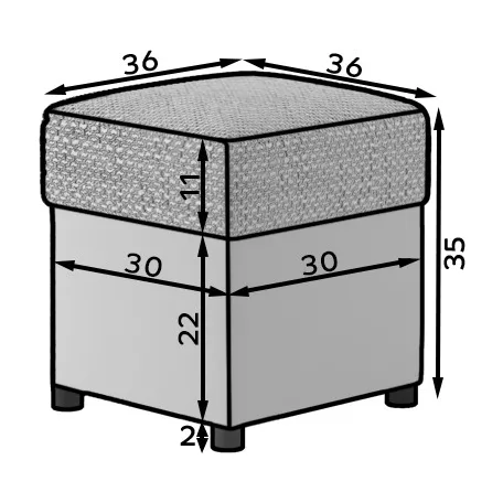 Pouf r1 puff, szürke