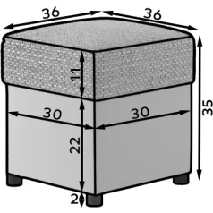 Pouf r1 puff, sötétszürke