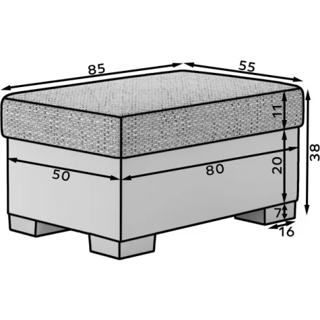 Pouf r4 puff, sötétszürke