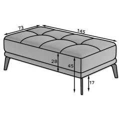 Torrense puff, világosbarna