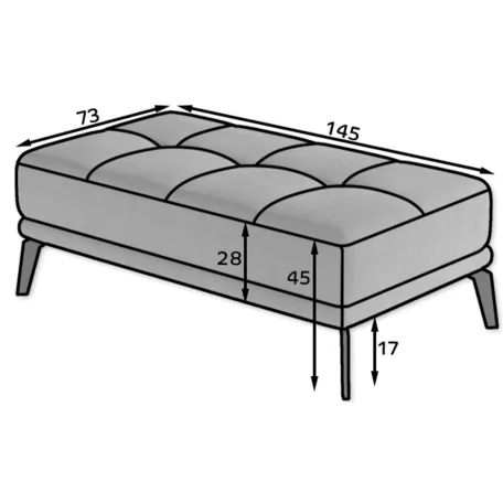 Torrense puff, sötétszürke