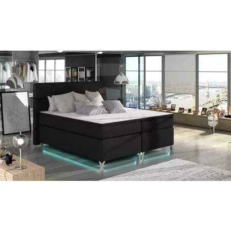 Amadeo 140X200, Ledes Boxspring ágy, Fekete, Flores 10