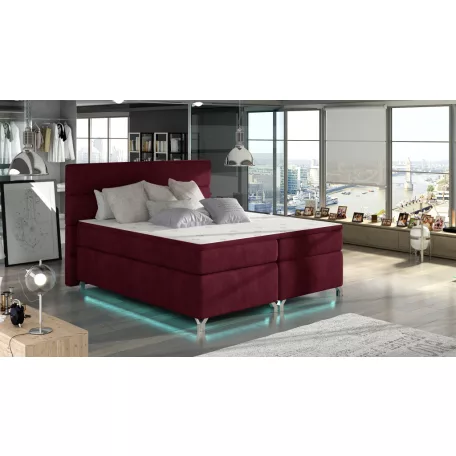 Amadeo 140X200, Ledes Boxspring ágy, Piros, Rivera 59
