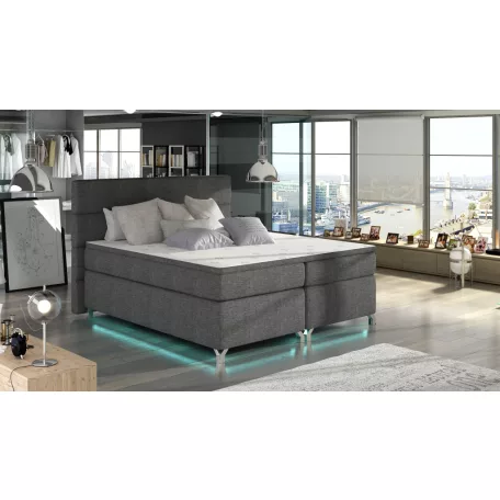 Amadeo 160X200, Ledes Boxspring ágy, Sötét szürke, Savana 05