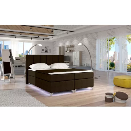Basilio 140X200, Ledes Boxspring ágy, Barna, Savana 26