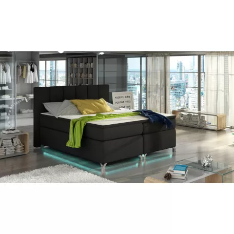 Basilio 160X200, Ledes Boxspring ágy, Fekete, Savana 14